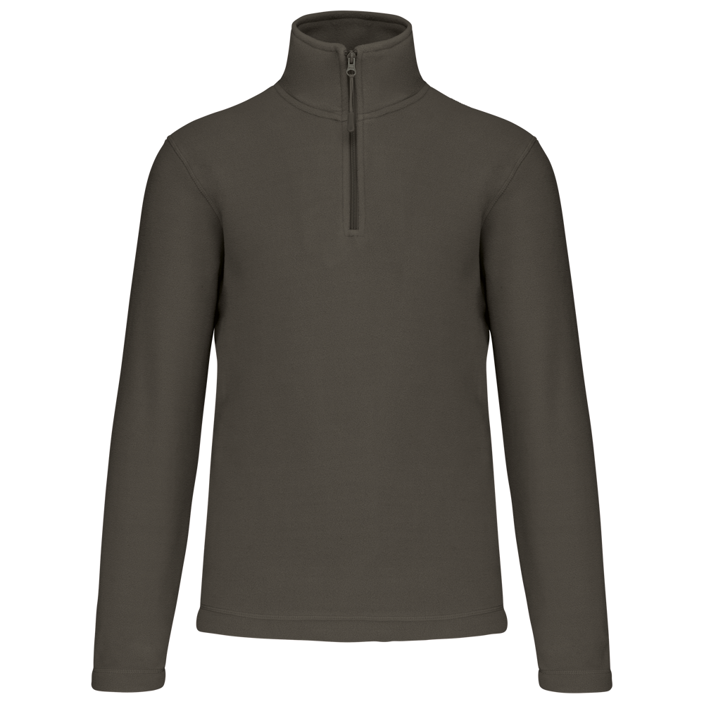 - Enzo - Fleece met ritskraag - Green Olive