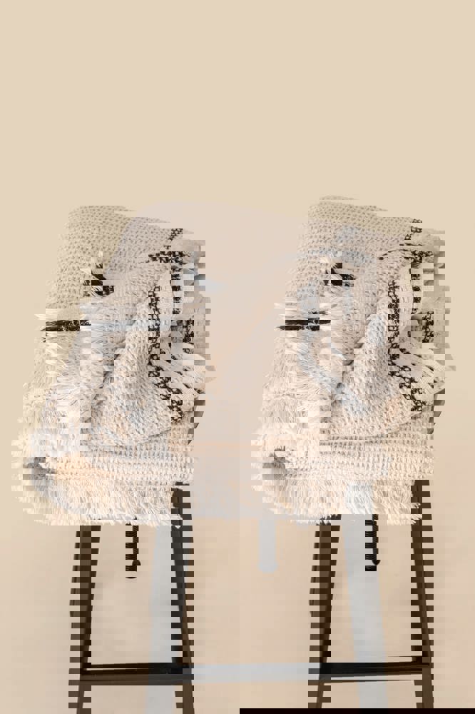 SP121 - Plaid met wafelstructuur.