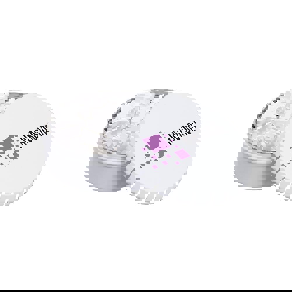 Clic-clac blikje gevuld met  standaard vorm pepermunt - Wit