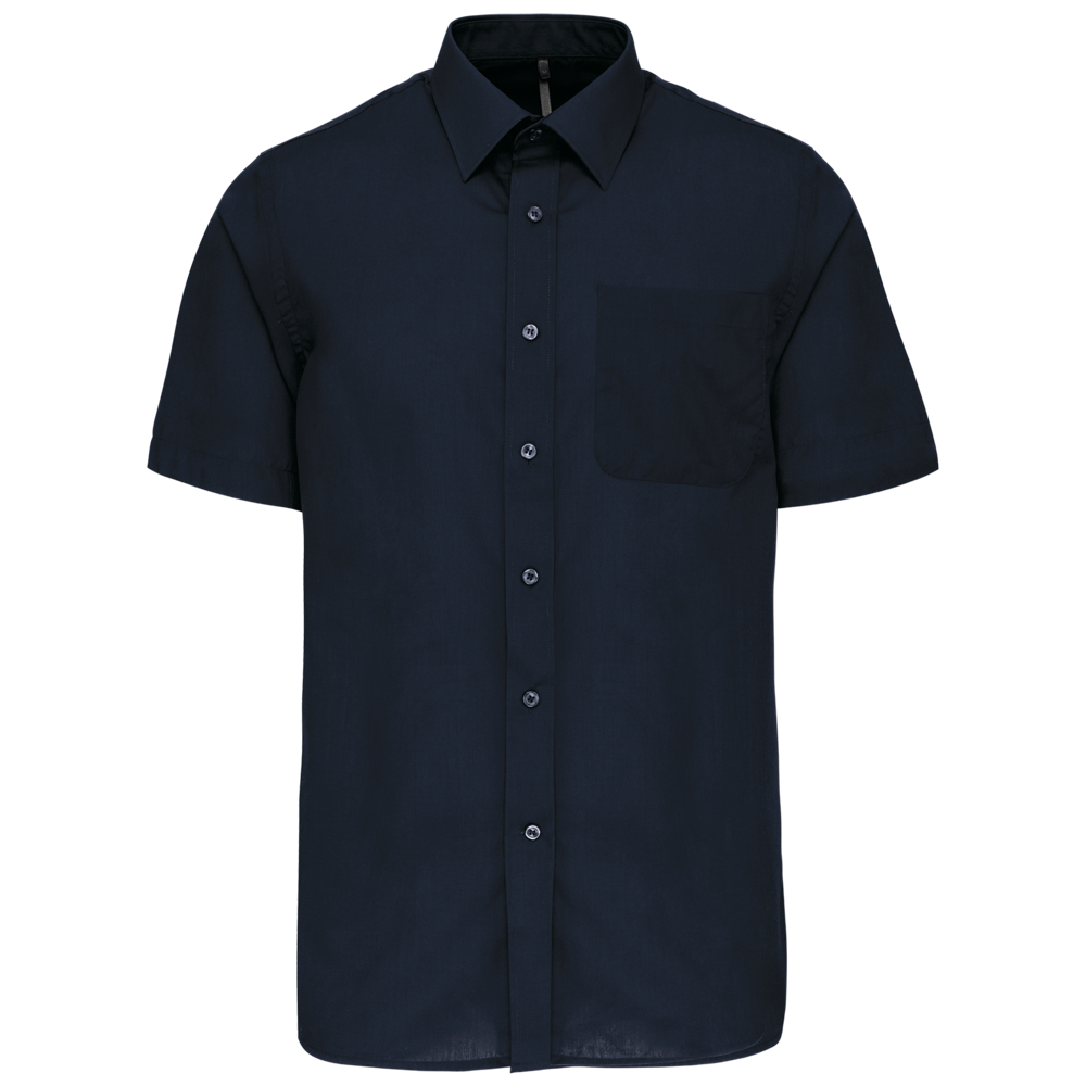 - Overhemd in onderhoudsvriendelijk polykatoen-popeline korte mouwen heren - Navy