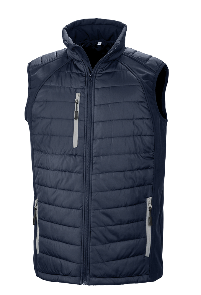 R238X - Black compass gewatteerde softshell bodywarmer - Navy / Grey