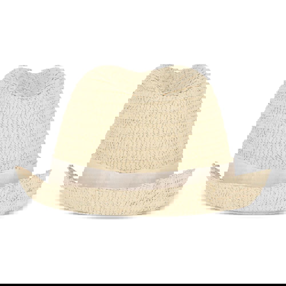 Strohoed met gekleurde band