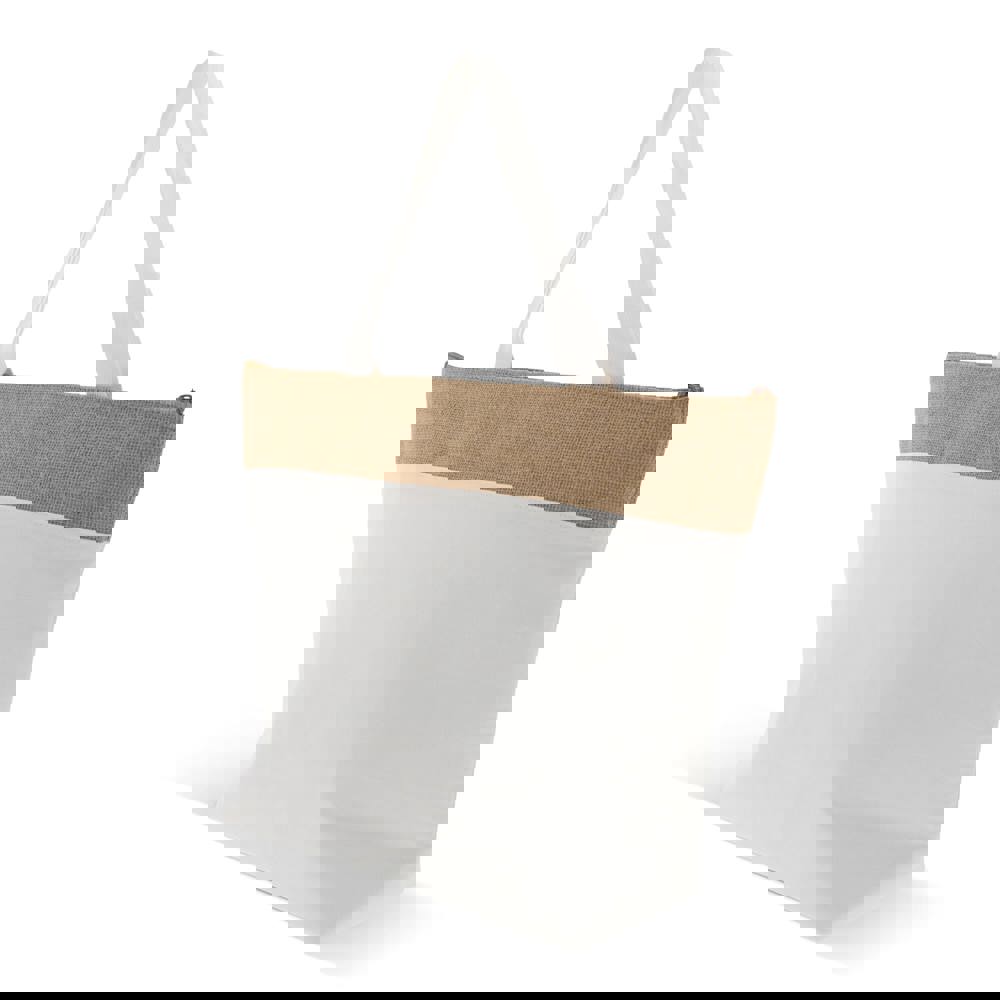 Strandkoelerzak katoen/jute 43x33x14 cm