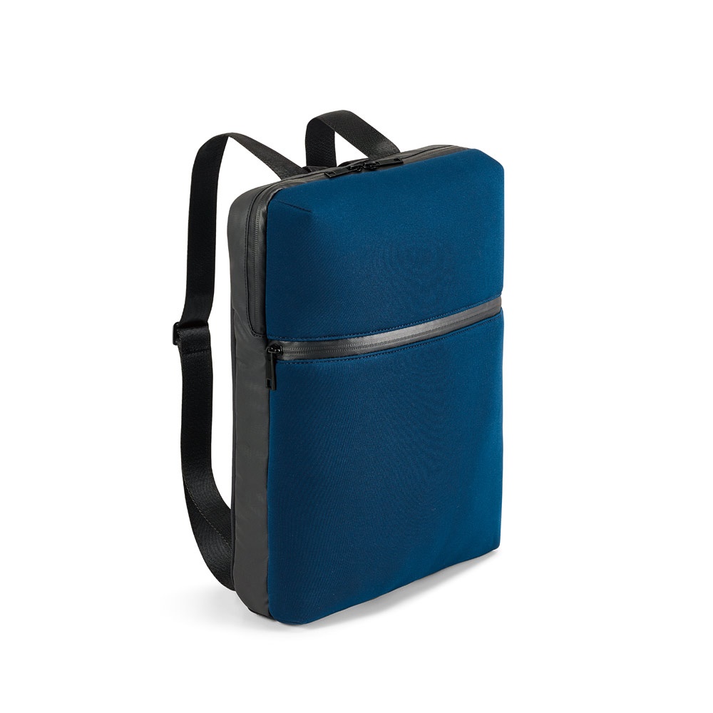 URBAN BACKPACK. 14'' laptop rugzak in softshell en zeildoek - Blauw