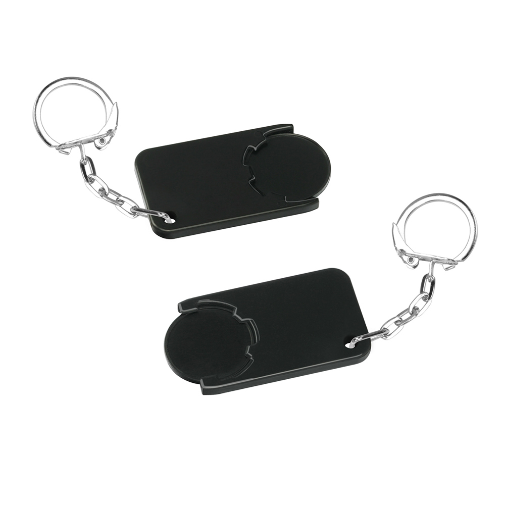 Chiphouder met winkelwagenmuntje 1€ "Beta" - zwart/zwart