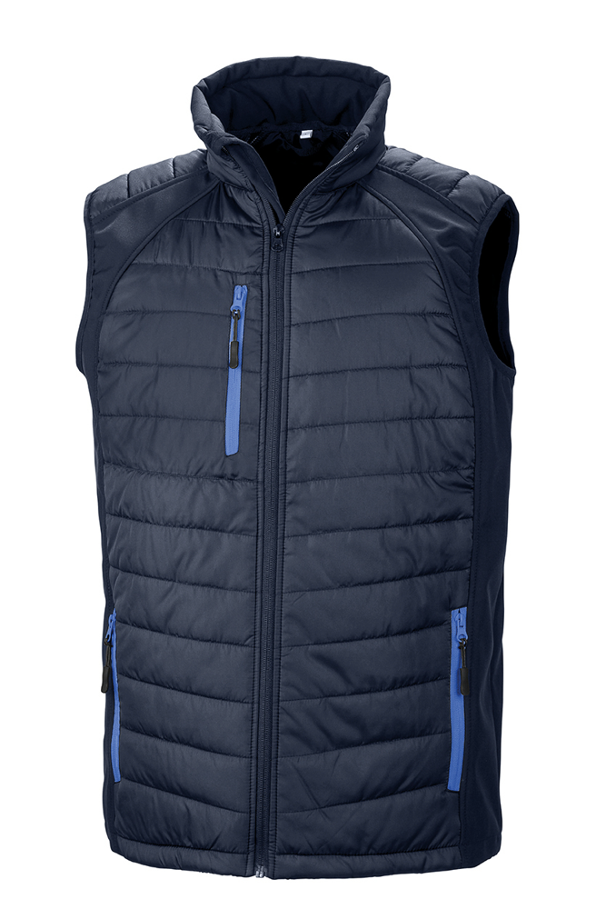 R238X - Black compass gewatteerde softshell bodywarmer - Navy / Royal