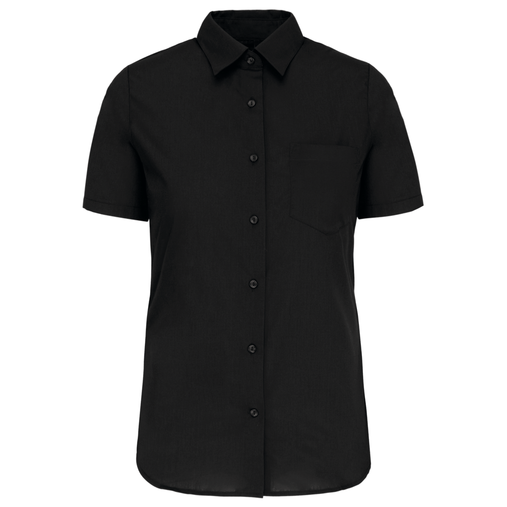 - Dames Poplin Blouse Korte Mouwen