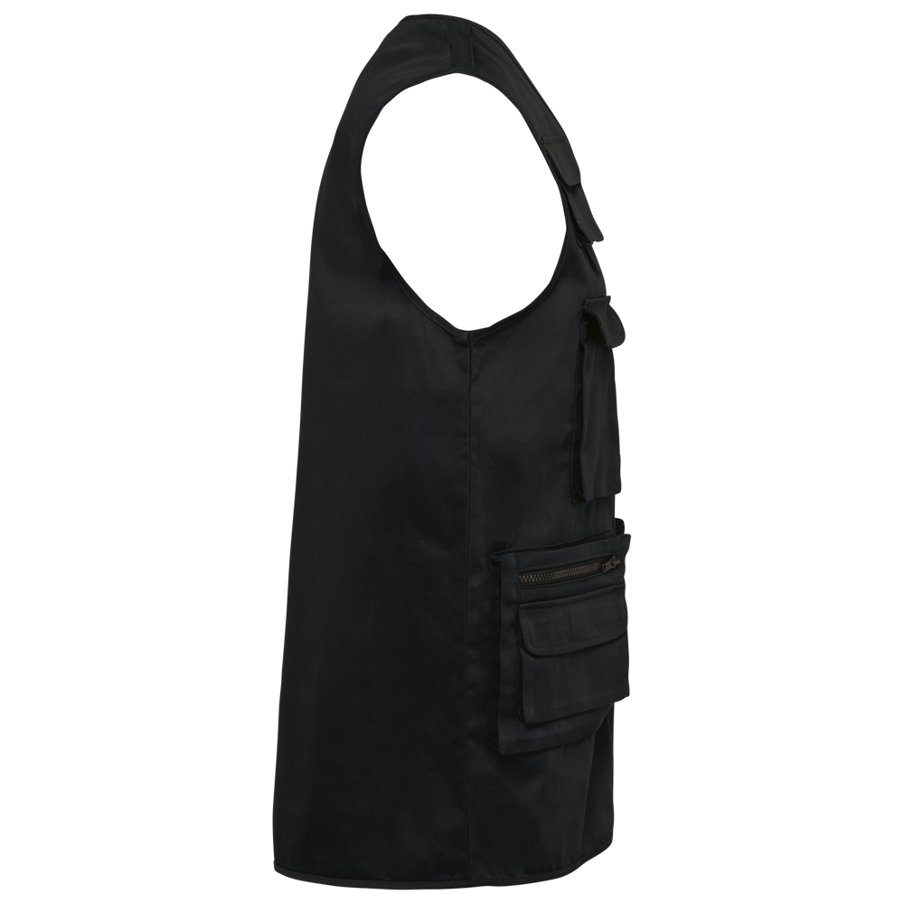 WK609 - Gevoerde unisex bodywarmer van polykatoen multizakken