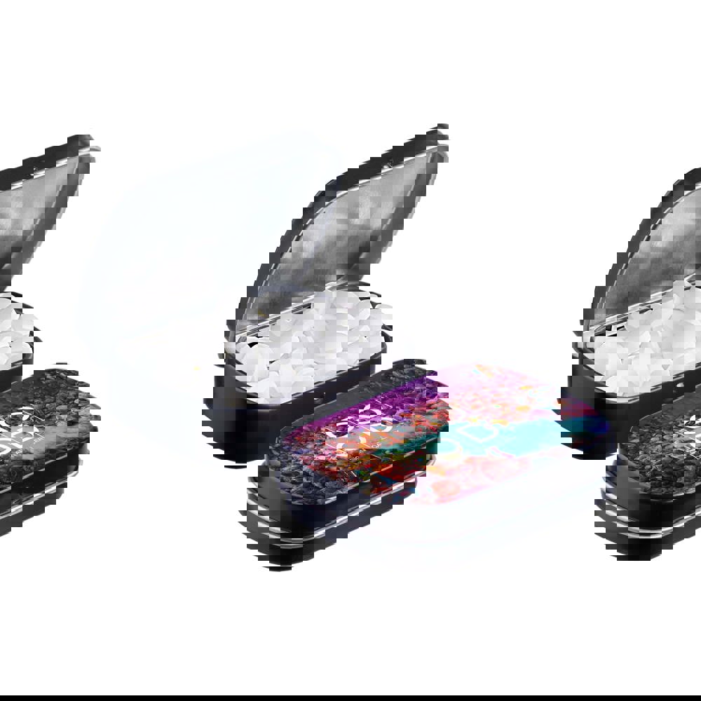 Mini scharnierblikje gevuld met pepermunt