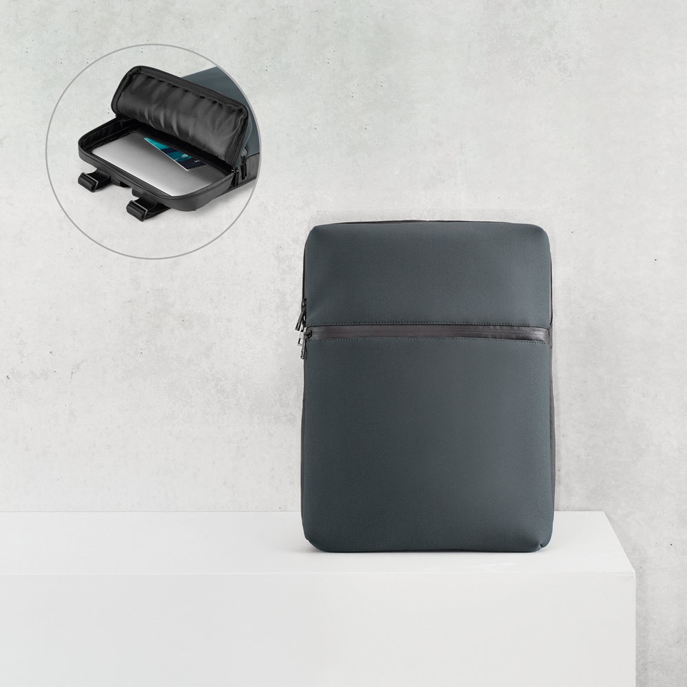 URBAN BACKPACK. 14'' laptop rugzak in softshell en zeildoek