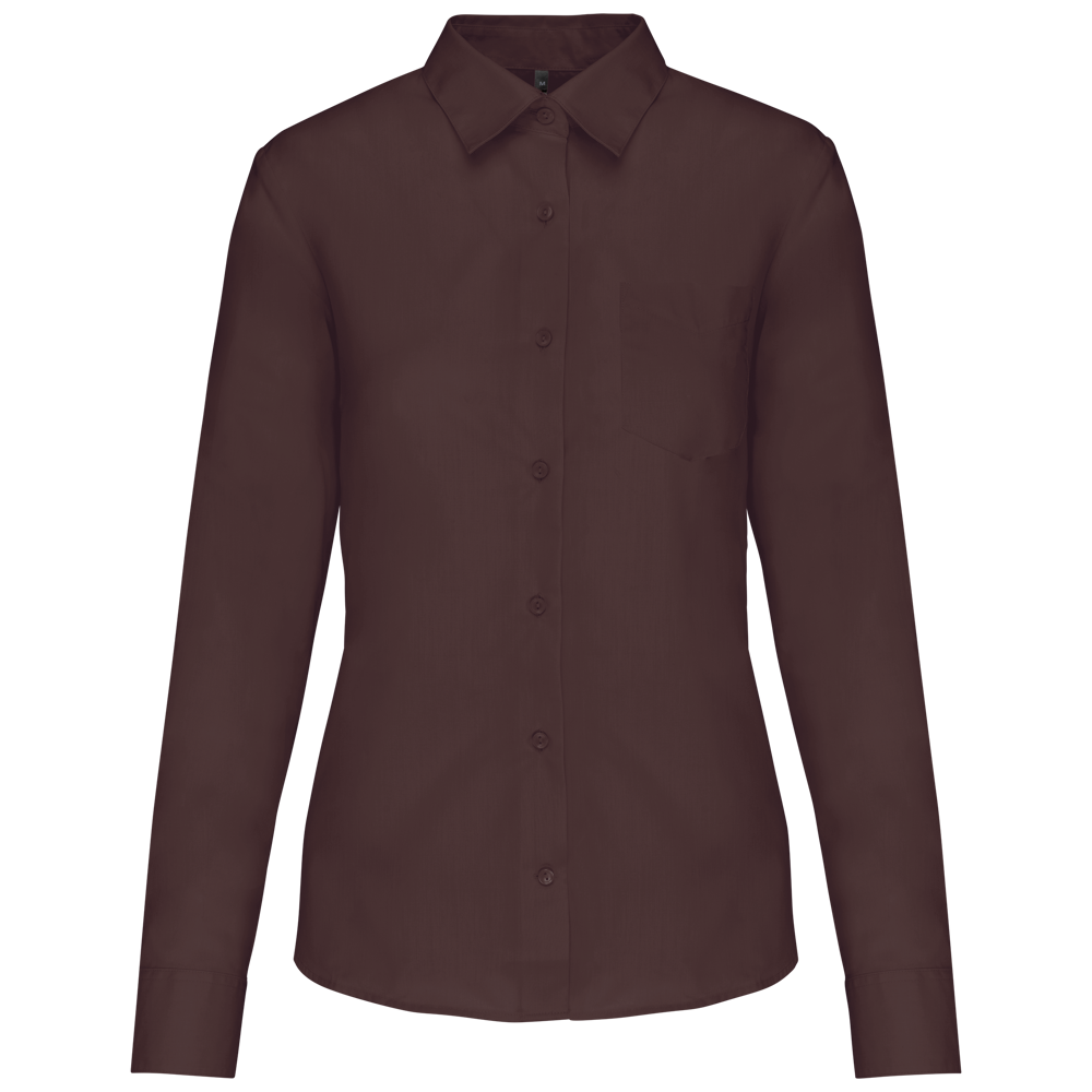 - Overhemd in onderhoudsvriendelijk polykatoen-popeline dames - Brown