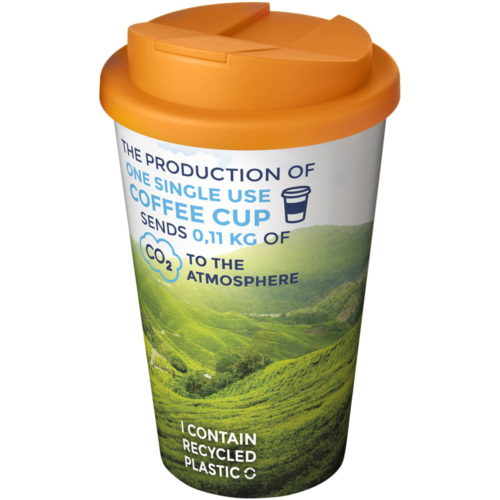 Brite-Americano® 350 ml geïsoleerde beker - Wit, Oranje