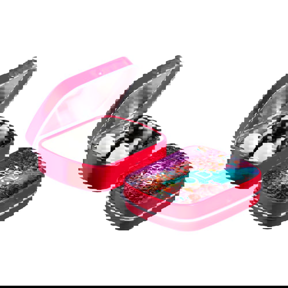 Mini scharnierblikje met snoep - Rood