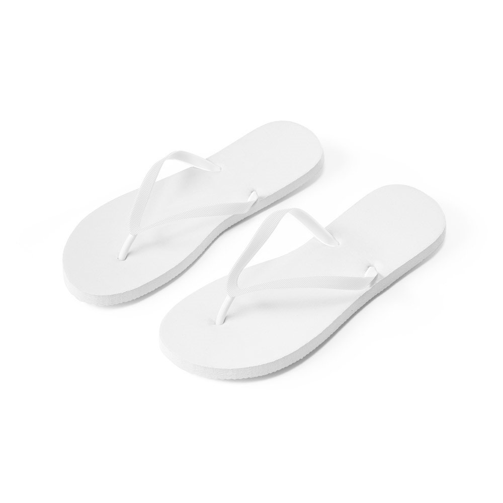 MAUPITI L / XL. Comfortabele slippers met EVA-zolen en PVC-bandjes - Wit