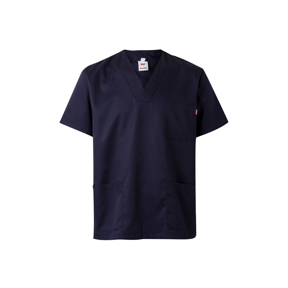 VL ILLAPA. Tuniek van keperstof (190g/m²) met korte mouwen, van polyester (65%) en katoen (35%) - Blauw