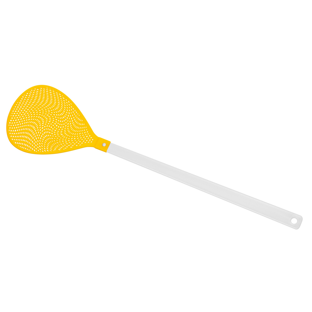 Vliegenmepper "ovaal" - wit/geel