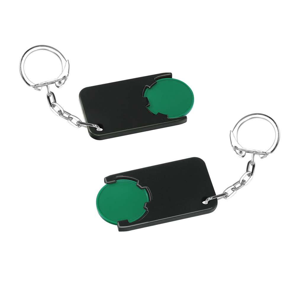 Chiphouder met winkelwagenmuntje 1€ "Beta" - groen/zwart