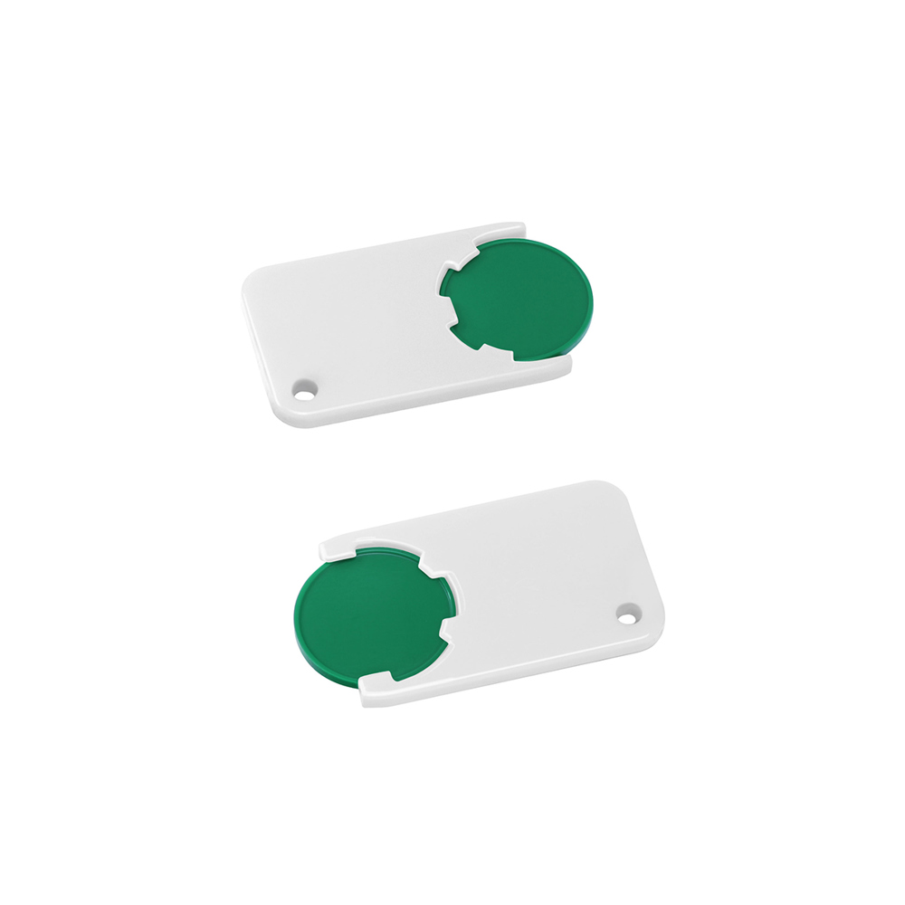 Chiphouder met winkelwagenmuntje 1€ "Beta" - groen/wit