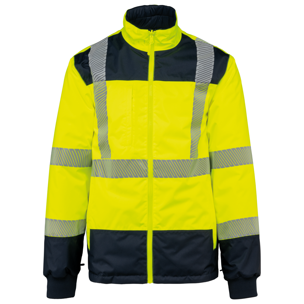 WK660 - Gerecycled veiligheidsparka 4-in-1 - Hi Viz Yellow / Navy