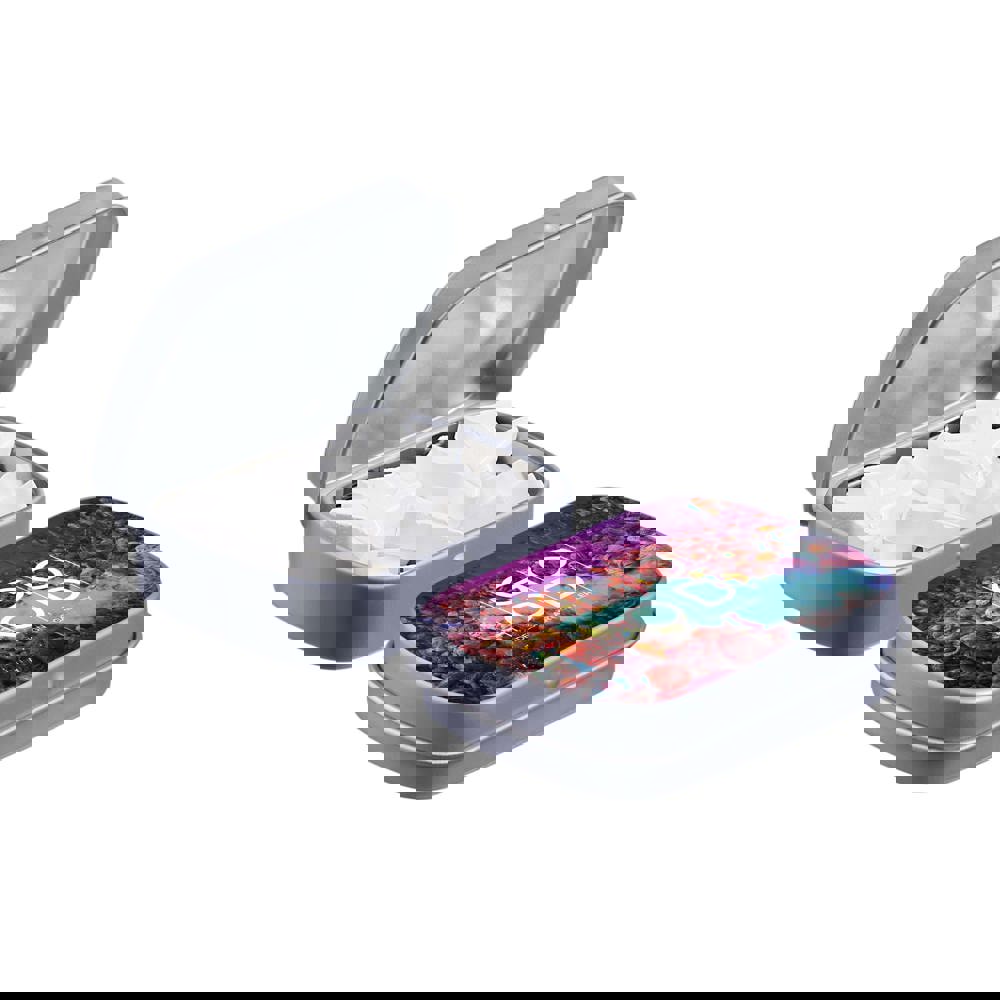 Mini scharnierblikje met vorm pepermunt - Grijs