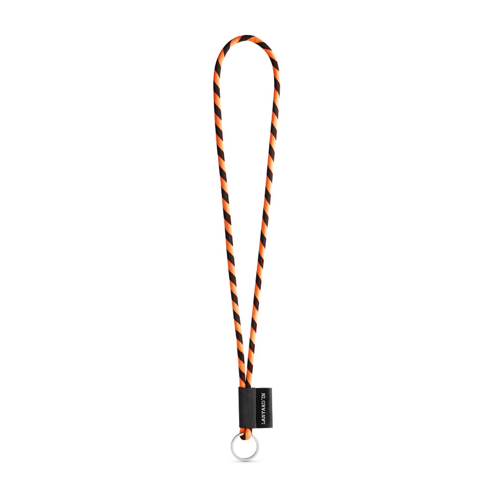 75093. Set koordbuis lang (Ø 7 mm) met ring Ø 32 mm - Zwart, Oranje