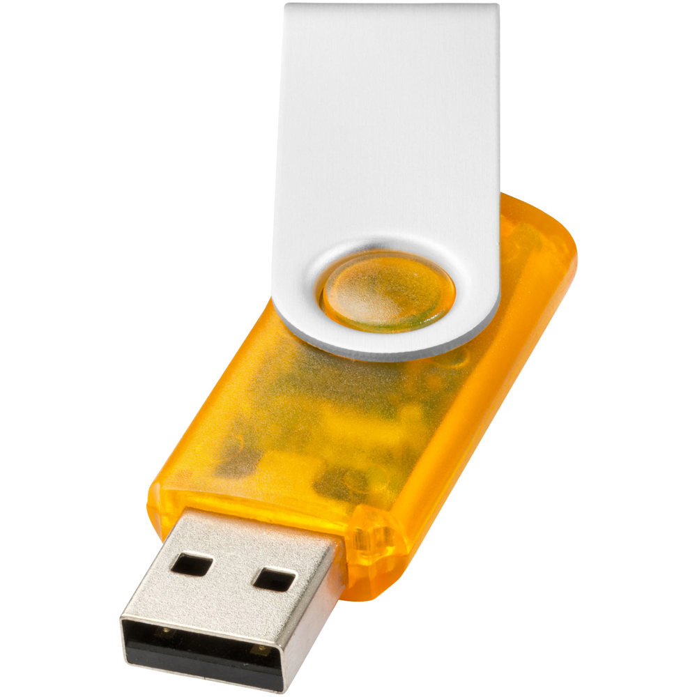 Rotate USB stick transparant - Oranje