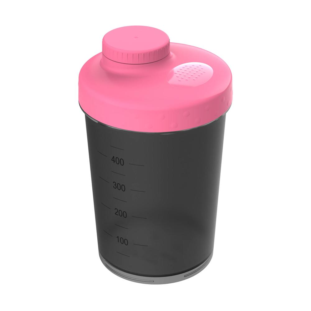 Shaker "Energie", 0,40 l - transparant-grijs/roze
