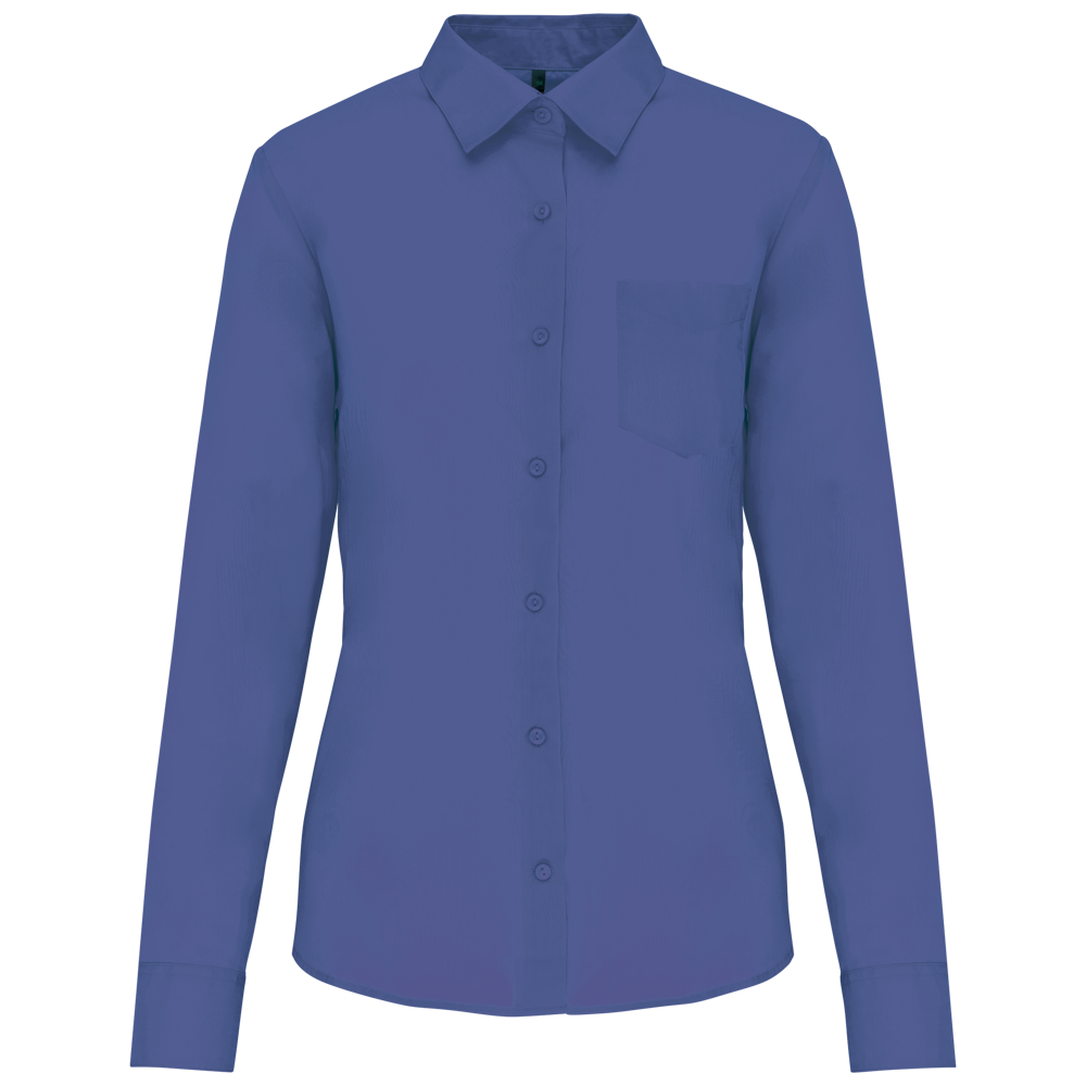 - Overhemd in onderhoudsvriendelijk polykatoen-popeline dames - Cobalt Blue