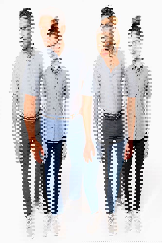 K536C - Dames Oxford blouse korte mouwen