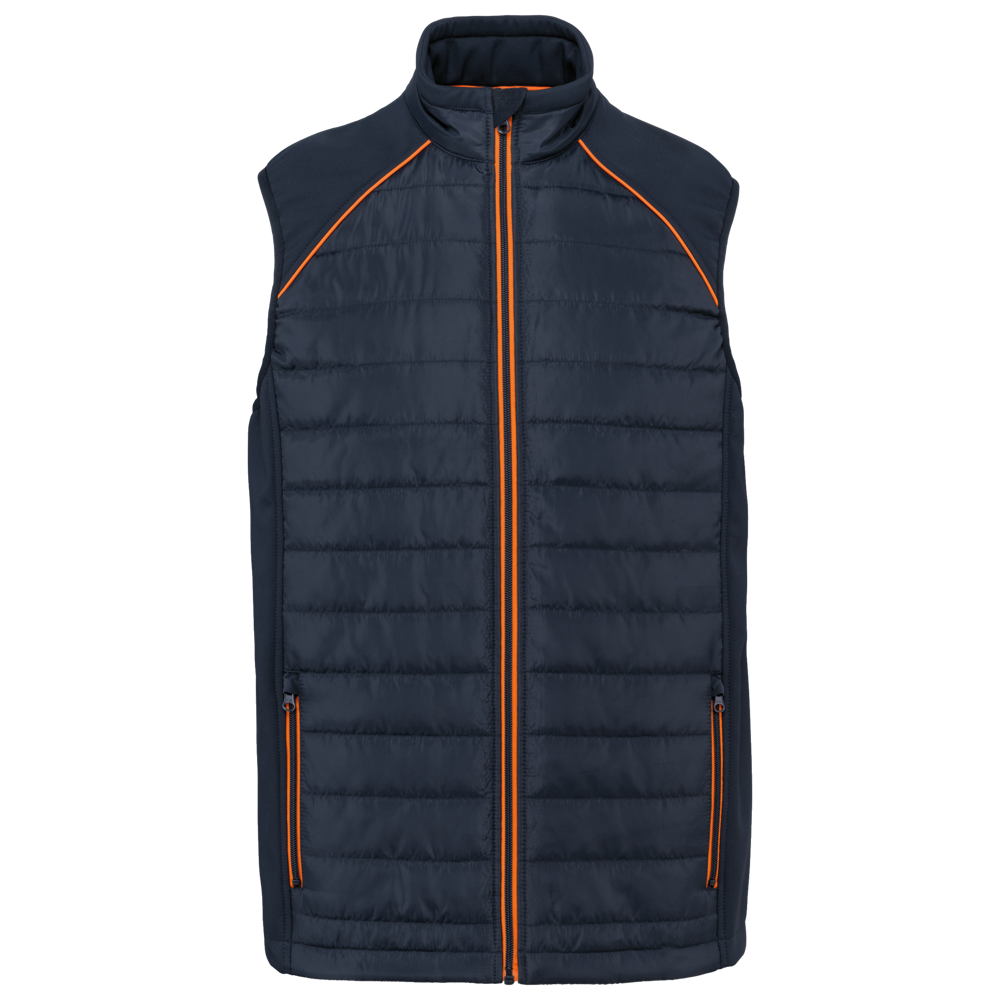 WK606 - Bodywarmer Day To Day in twee stoffen - Navy / Fluorescent Orange