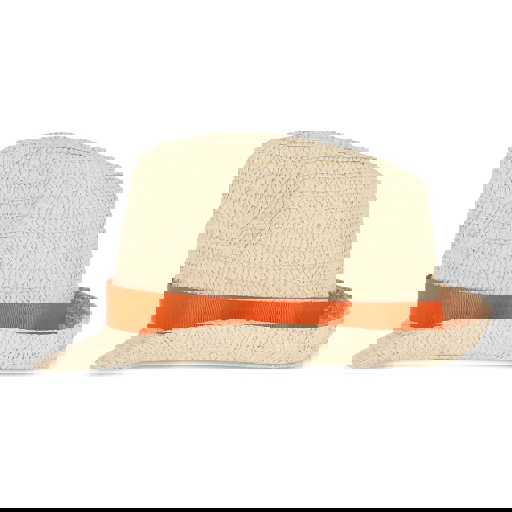 Strohoed met gekleurde band