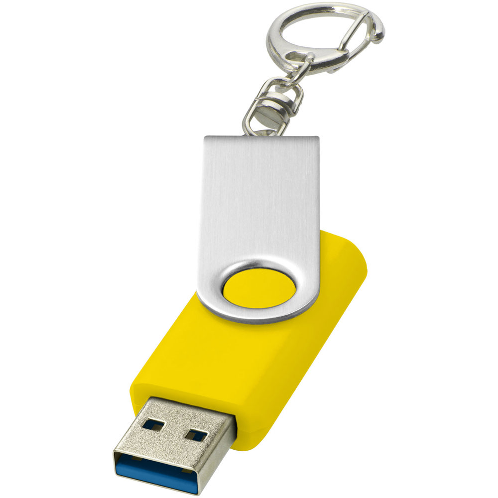 Rotate USB 3.0 met sleutelhanger - Geel