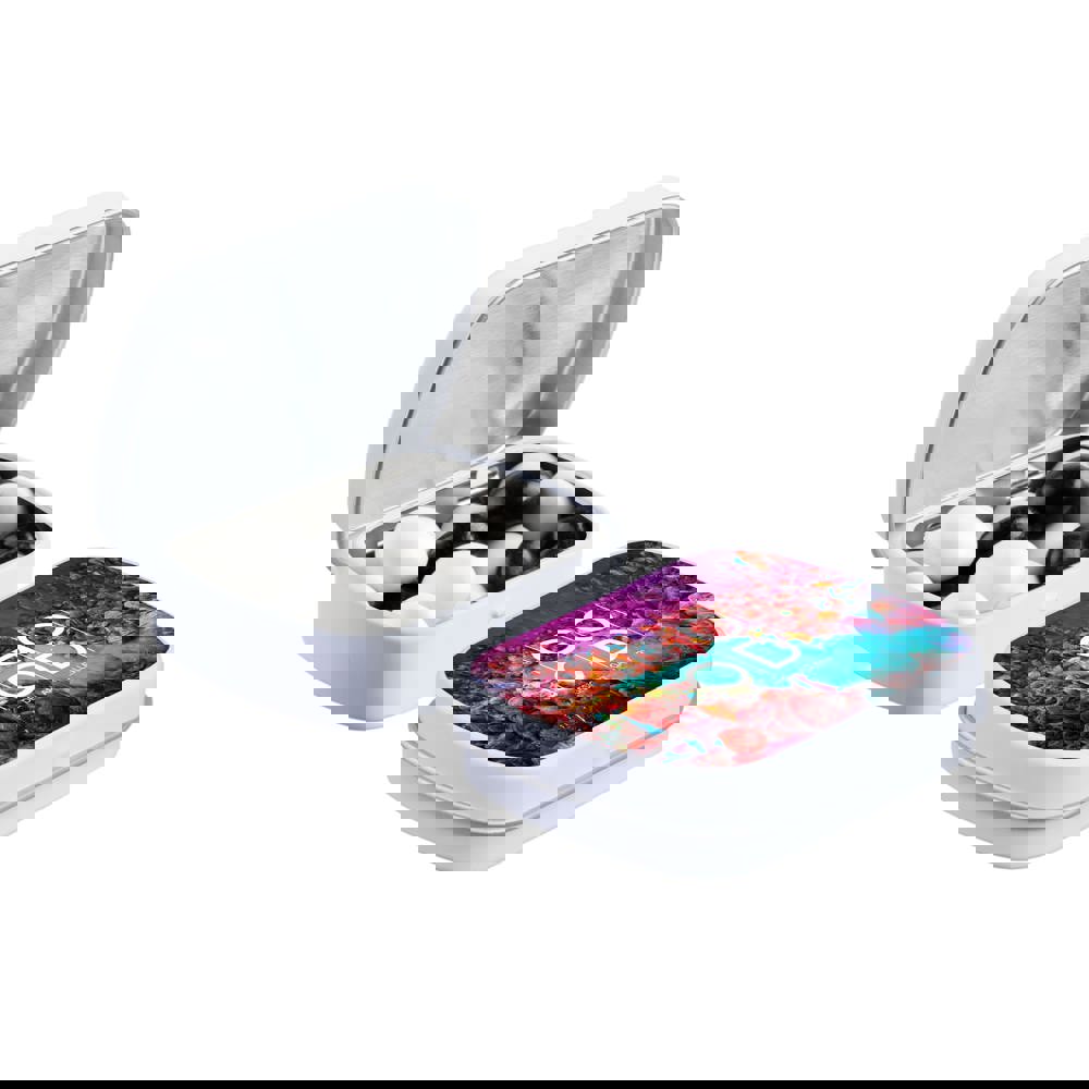 Mini scharnierblikje met snoep - Wit