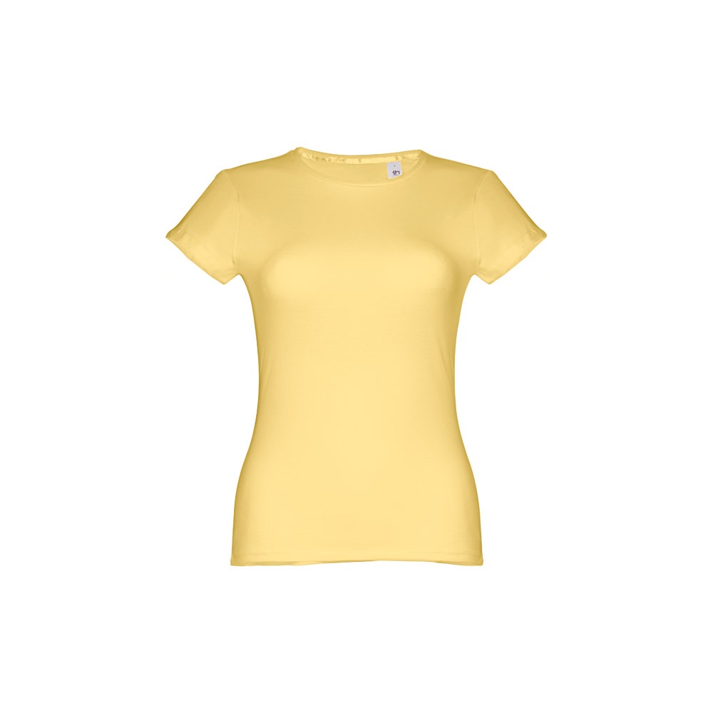 THC SOFIA. Katoenen dames-T-shirt met riem - Digital geel