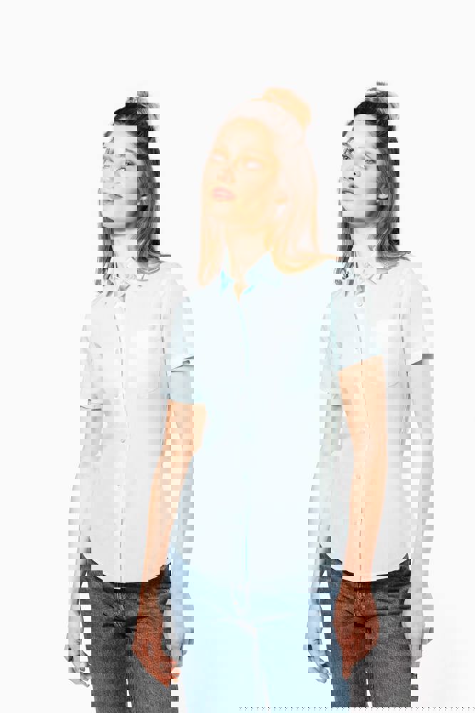 K548C - Overhemd in onderhoudsvriendelijk polykatoen-popeline korte mouwen dames