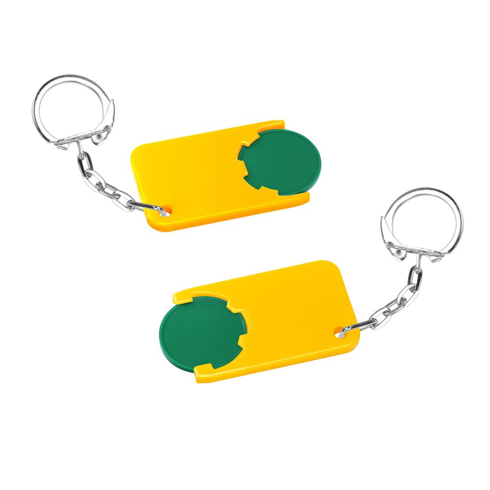 Chiphouder met winkelwagenmuntje 1€ "Beta" - groen/geel