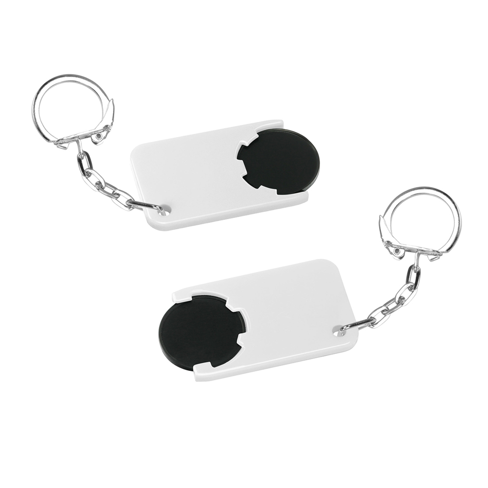 Chiphouder met winkelwagenmuntje 1€ "Beta" - zwart/wit