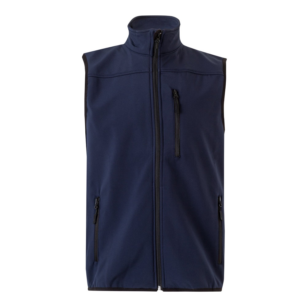 VL VARUNA. Softshell vest (280g/m²), met polaire voering, van polyester (94%) en elastaan (6%) - Marineblauw