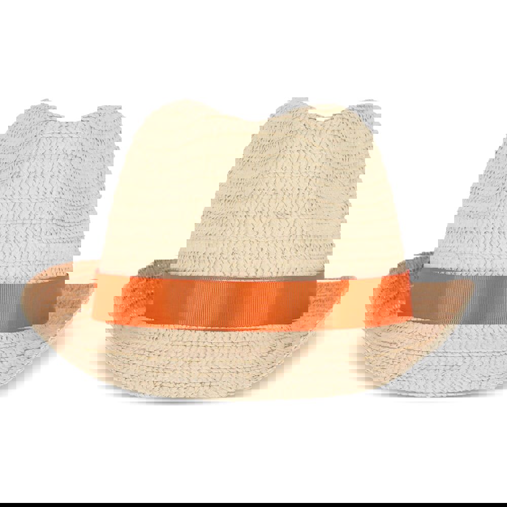 Strohoed met gekleurde band