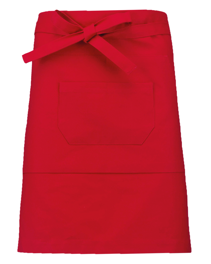 K898 - Katoenen halflang schort - Red