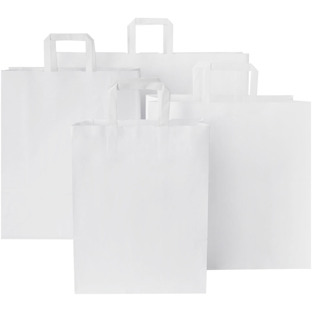 Papieren tas 80-90 g/m2 gemaakt van kraftpapier met platte handgrepen - 25 x 11 x 32 cm