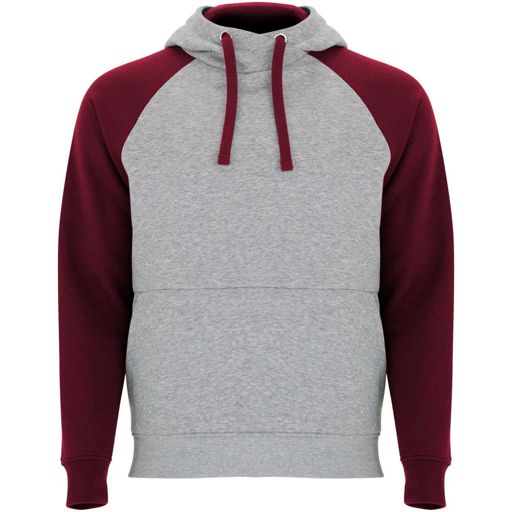 Badet unisex tweekleurige hoodie - Gemêleerd grijs, Granaat