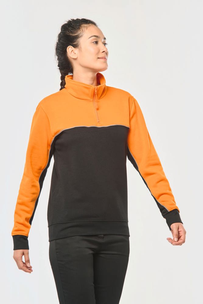 WK404 - Ecologische uniseks sweater met ritskraag
