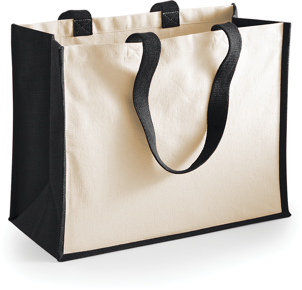 W422 - Printers' jute classic shopper - Black