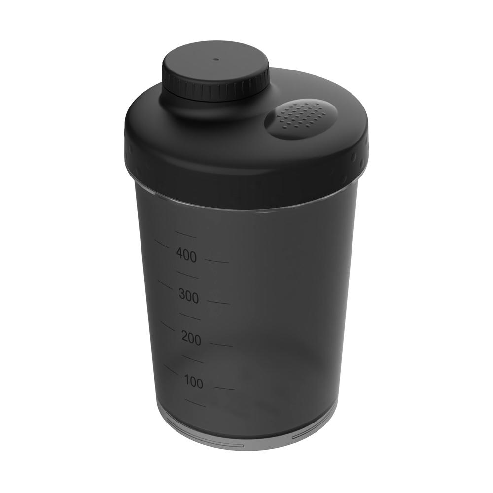 Shaker "Energie", 0,40 l - transparant-grijs/zwart