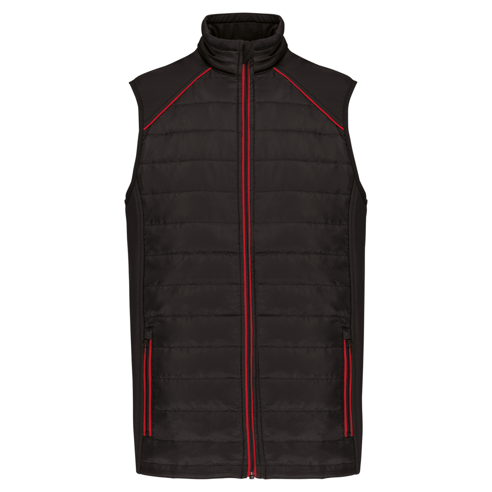 WK606 - Bodywarmer Day To Day in twee stoffen - Black / Red