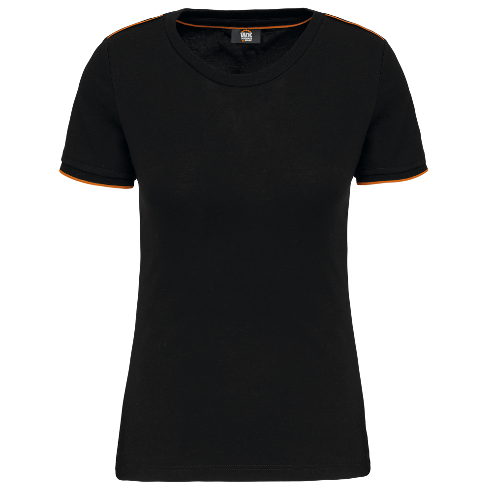 WK3021 - Dames-t-shirt Day To Day korte mouwen - Black / Orange