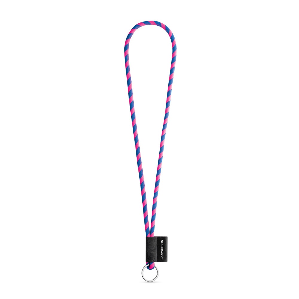 75093. Set koordbuis lang (Ø 7 mm) met ring Ø 32 mm - Hexachrome roze , Royal blauw