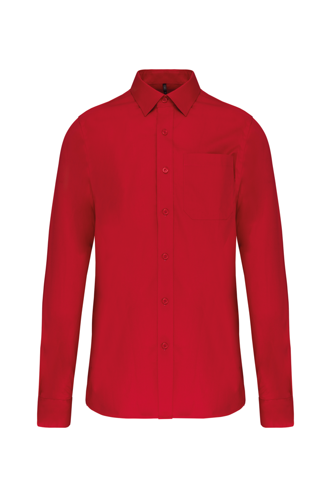 - Heren poplin overhemd lange mouwen - Classic Red