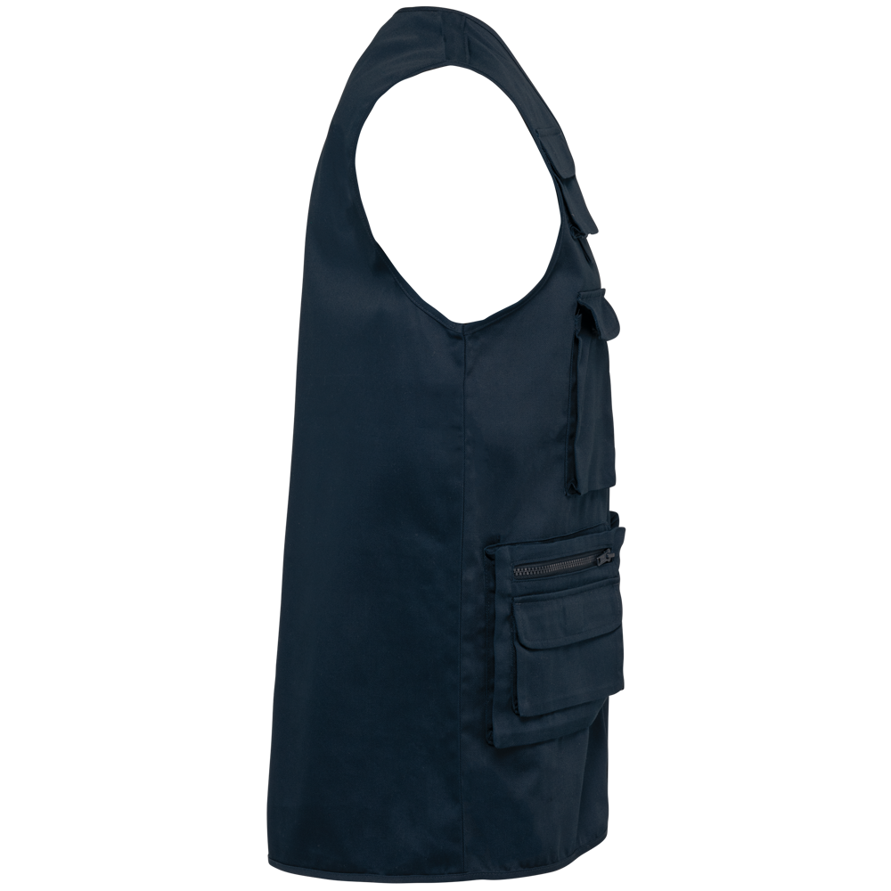WK609 - Gevoerde unisex bodywarmer van polykatoen multizakken